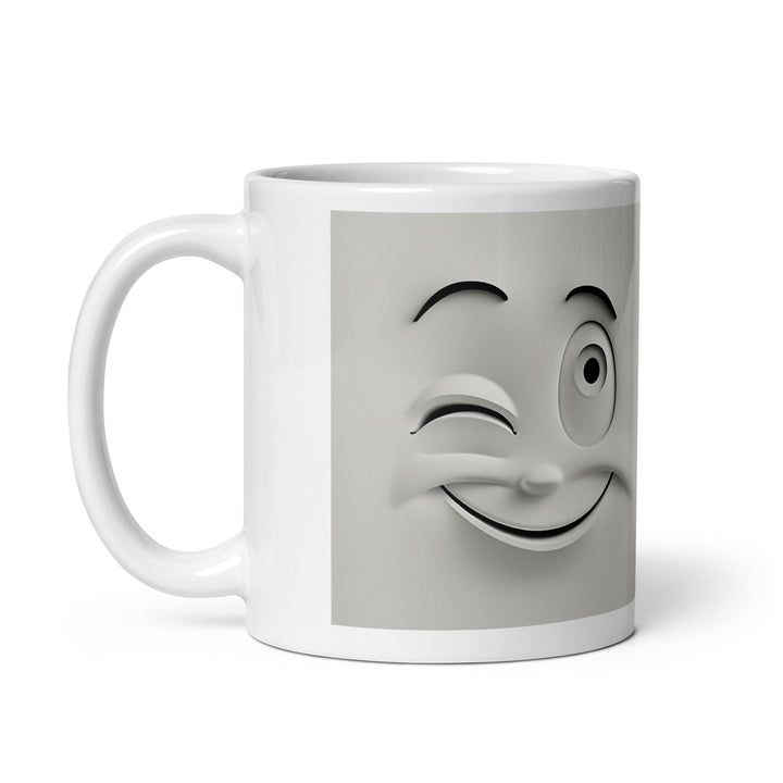 White glossy mug