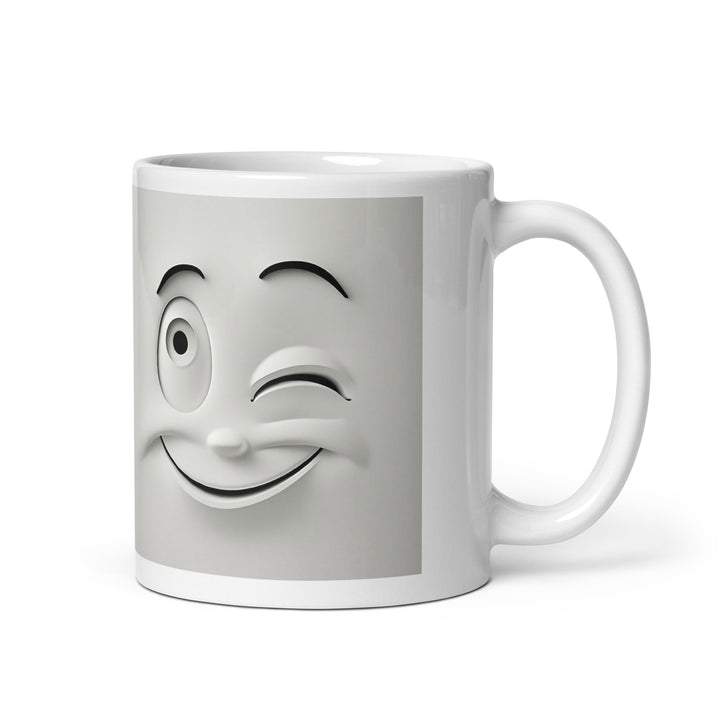 White glossy mug